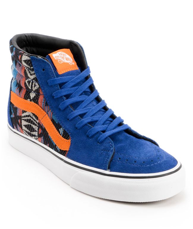 Vans Sk8-Hi Suede Inca Blue & Orange Skate Shoe