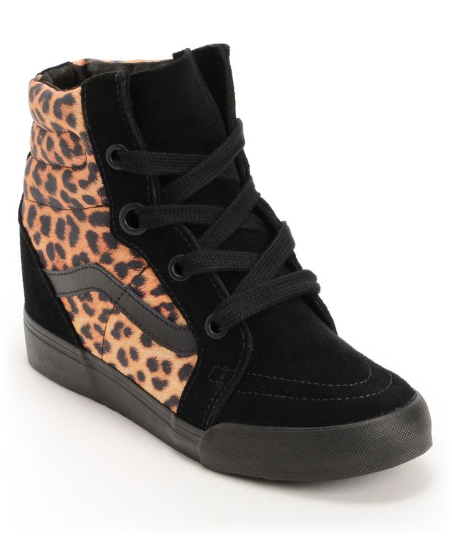 Vans Sk8-Hi Leopard Wedge Shoes