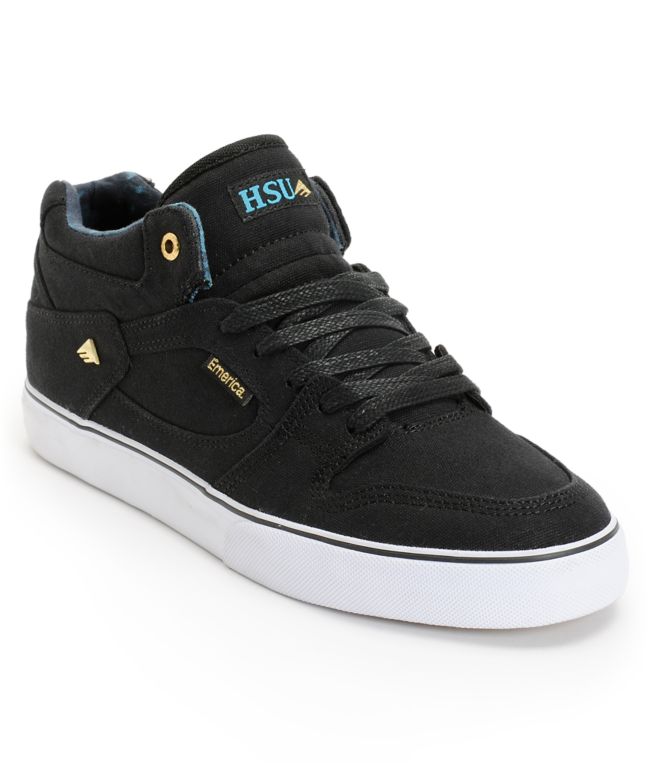 Emerica Hsu Black & Hawaiian Canvas Skate Shoe