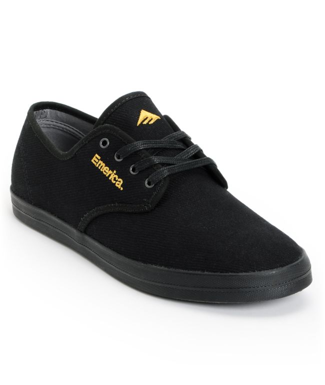 Emerica Wino Black & Gold Canvas Shoe