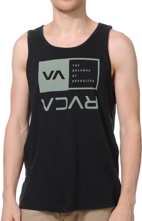 RVCA Flipped Box Black Tank Top