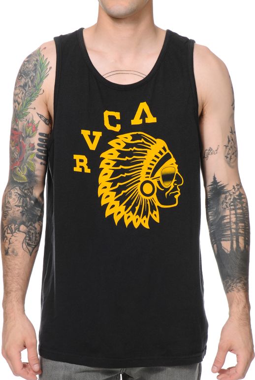 RVCA Chief Black & Gold Tank Top