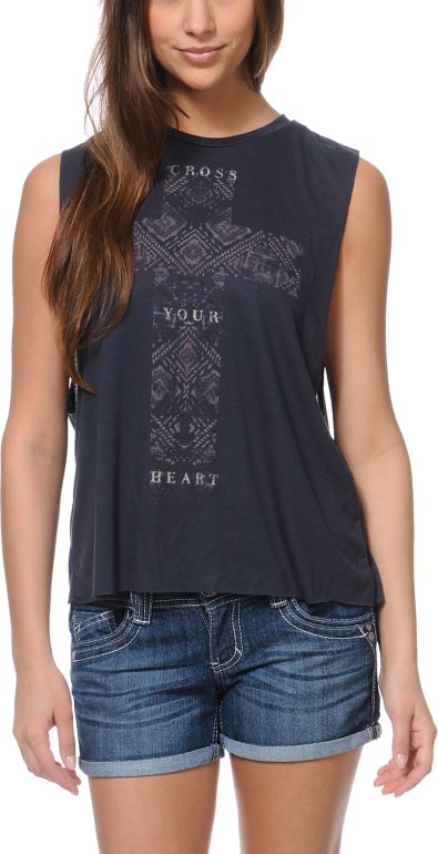 Cea+Jae Cross Your Heart Tulip Tank Top