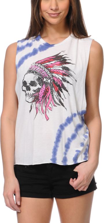 Cea+Jae Headdress Tie Dye Muscle Tank Top
