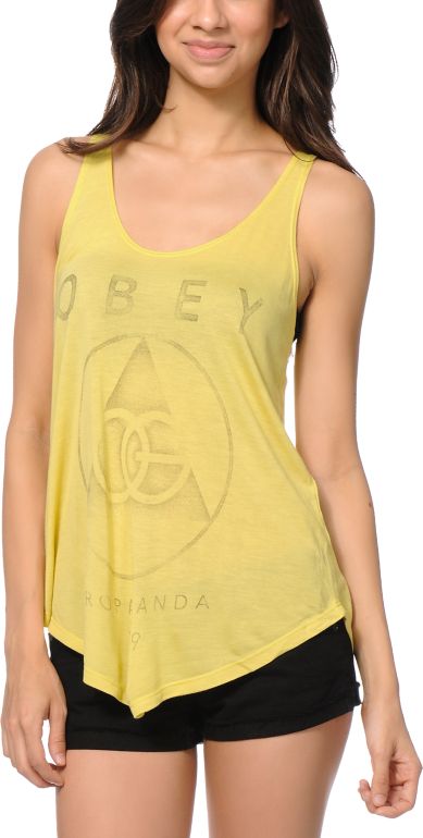 Obey Vintage OG Yellow Melody Tank Top