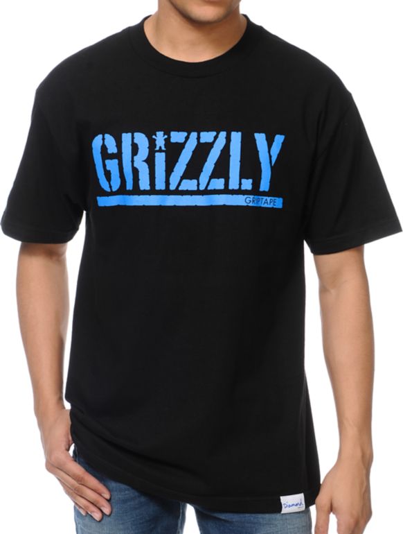Diamond Supply x Grizzly Grip Tape T-Puds Grizzly Stamp Black Tee Shirt