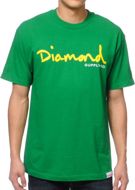 Diamond Supply OG Script Green Tee Shirt