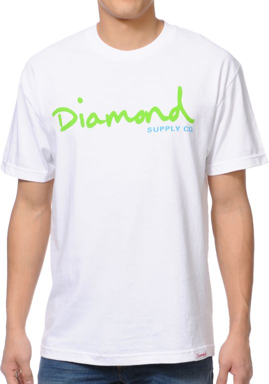 Diamond Supply OG Script White Tee Shirt