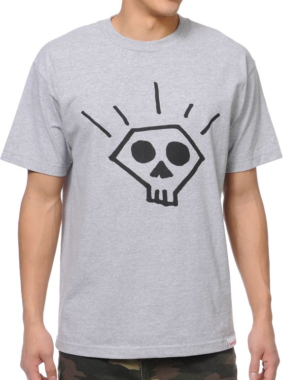 Diamond Supply Skull Heather Grey Tee Shirt