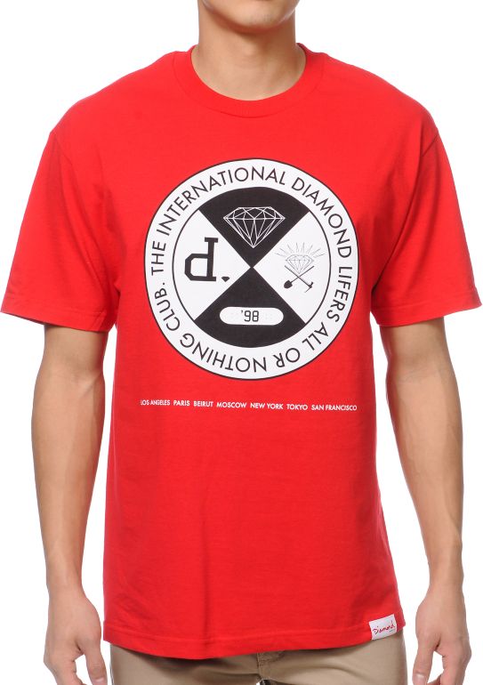 Diamond Supply All Or Nothing Red Tee Shirt