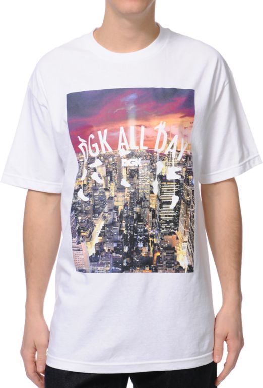 DGK All Day Nite Life White Tee Shirt