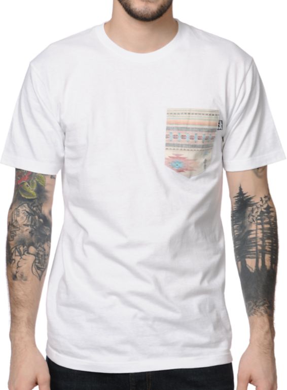 Bohnam Supply Co. Native White Pocket Tee Shirt