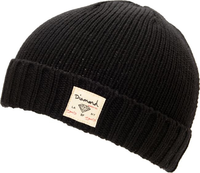 Diamond Supply City Cuff Black Beanie