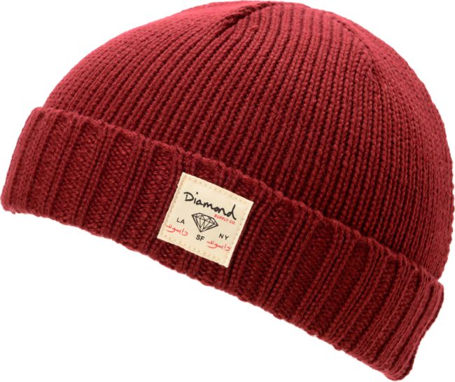 Diamond Supply City Cuff Burgundy Beanie