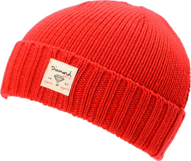 Diamond Supply City Cuff Red Beanie