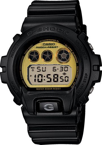G-Shock DW6900PL-1 Polarized Black & Gold Watch