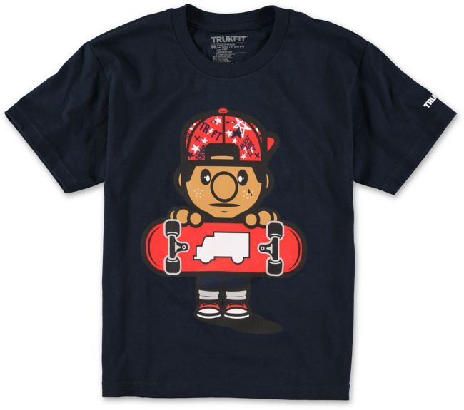 Trukfit Boys Lil Tommy Fill Navy Tee Shirt