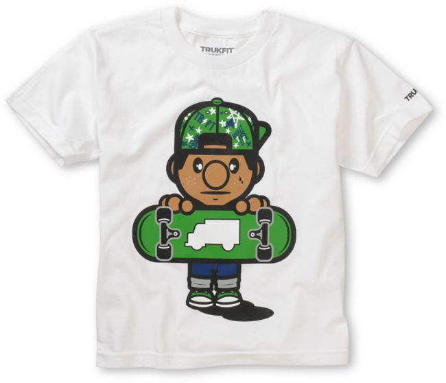 Trukfit Boys Lil Tommy Fill White Tee Shirt