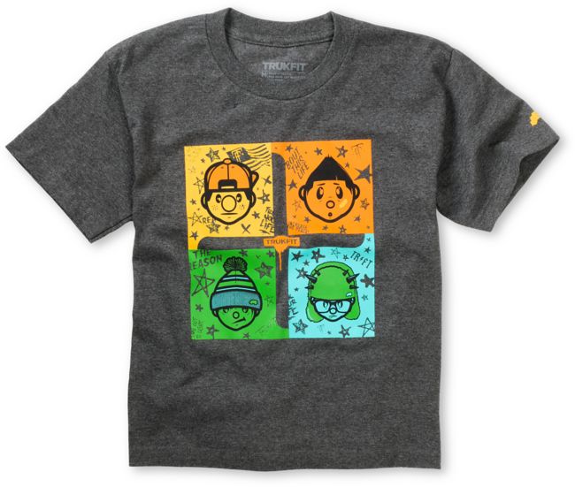 Trukfit Boys Connect Four Charcoal Tee Shirt