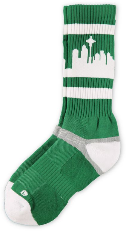 Strideline Classic SeaTown Green & White City Socks