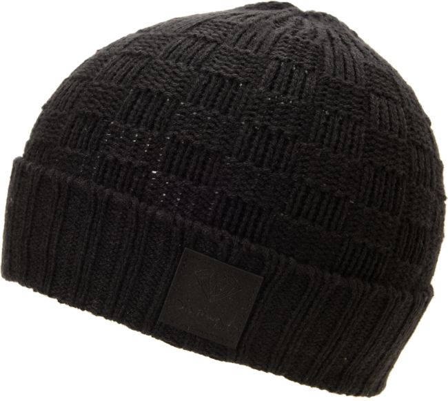 Diamond Supply Checker Black Fold Beanie