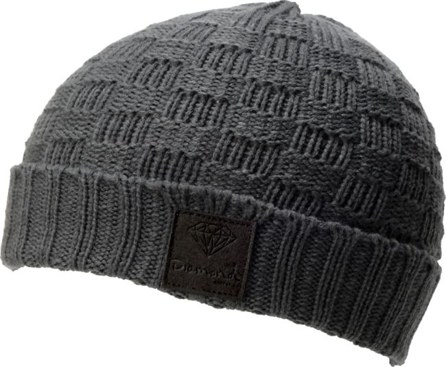 Diamond Supply Checker Grey & Black Fold Beanie