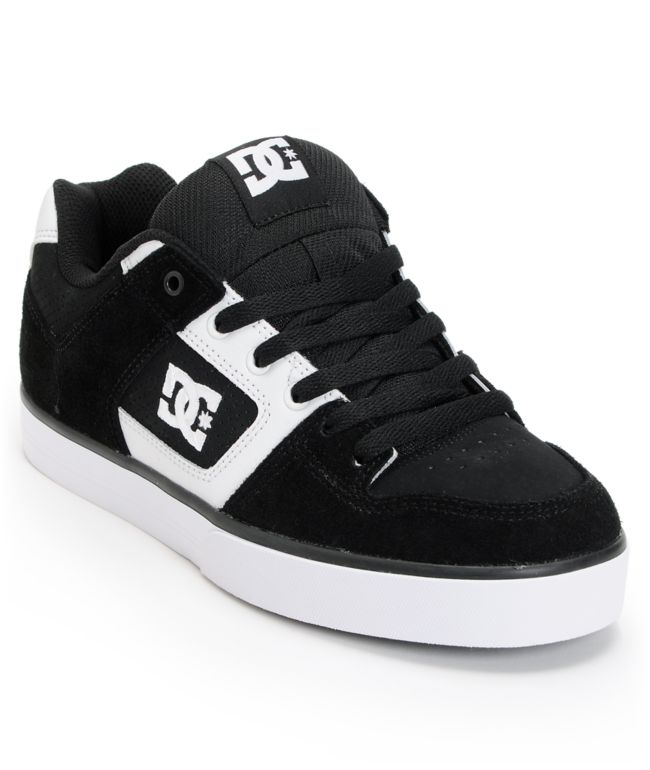 DC Pure Black & White Skate Shoe