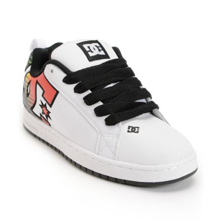 DC Court Graffik SE White & Rasta Skate Shoe