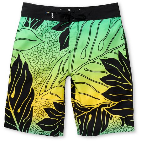 Hurley Zane Hawaiian Print Yellow & Green 22 Board Shorts