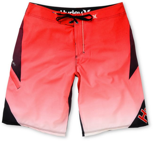 Hurley Plex Phantom Red & Black Striped 21 Board Shorts