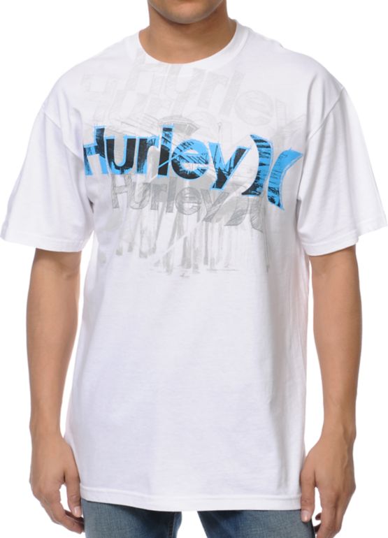 Hurley Sketched White Tee Shirt