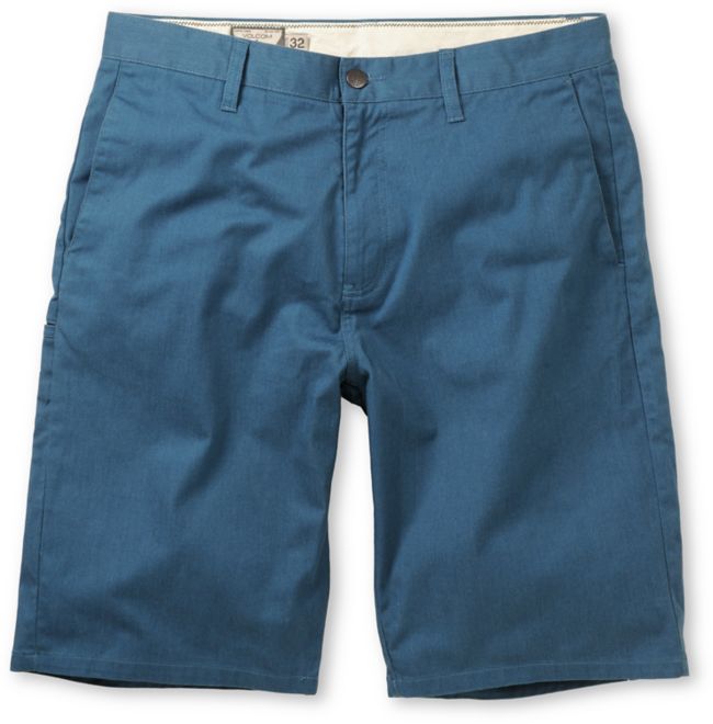Volcom Frickin Modern Blue Stretch Chino Shorts