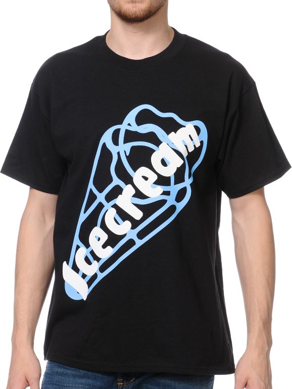 ICECREAM Cone Logo Black Tee Shirt