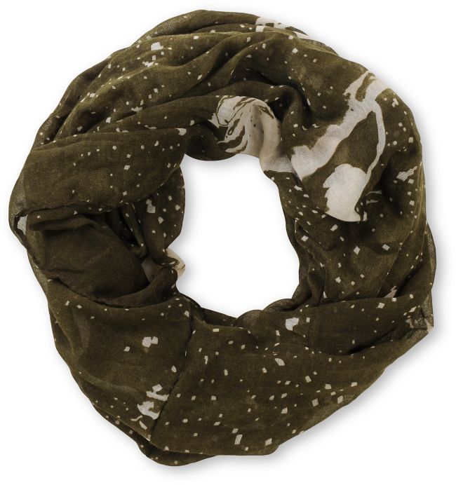 D&Y Splatter Print Olive Infinity Scarf