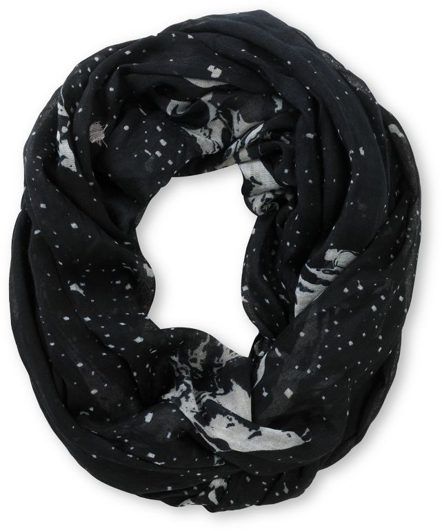 D&Y Splatter Print Blue Infinity Scarf