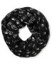 D&Y Skull Print Black Infinity Scarf 