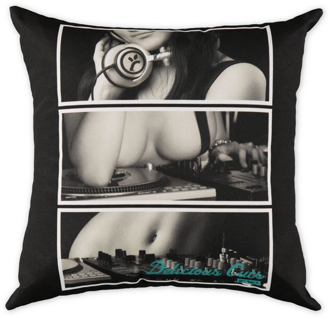 Acrylick Delicious Cuts Throw Black Pillow