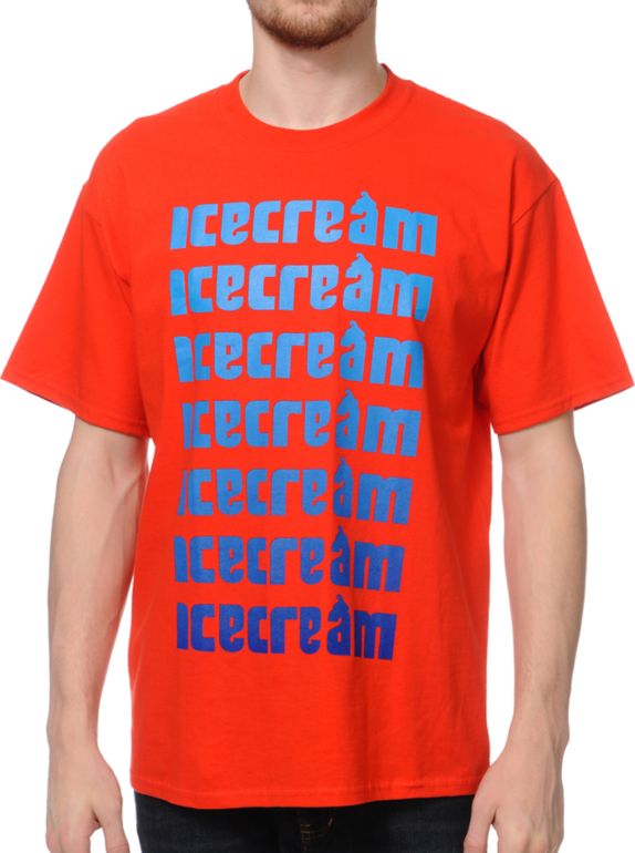 ICECREAM Classic Repeat Red Tee Shirt