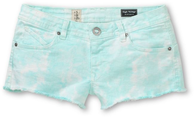 Volcom Girls High Voltage Mint Tie Dye Cut Off Shorts
