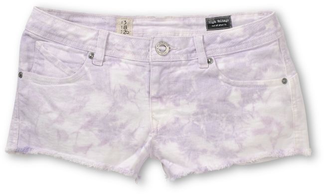 Volcom Girls High Voltage Lavender Tie Dye Cut Off Shorts