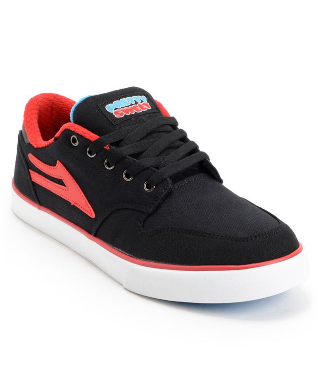 Lakai x Pretty Sweet Carroll 5 Black, Red, & White Skate Shoe