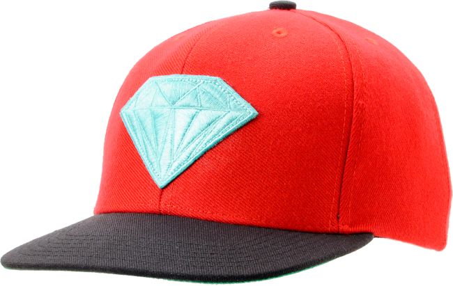 Diamond Supply Emblem Red & Black Snapback Hat