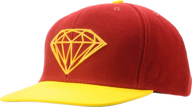 Diamond Supply Brilliant Burgundy & Yellow Snapback Hat