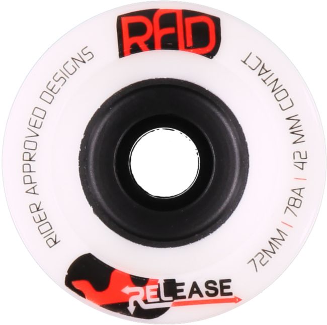 RAD Release 72mm White Longboard Wheels