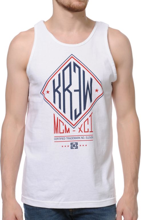 KR3W Outfield White Tank Top