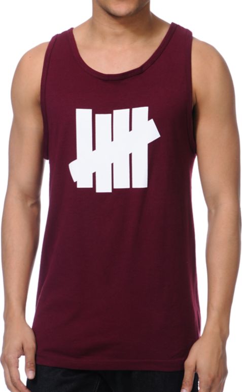 Undefeated 5 Strike Burgundy Tank Top