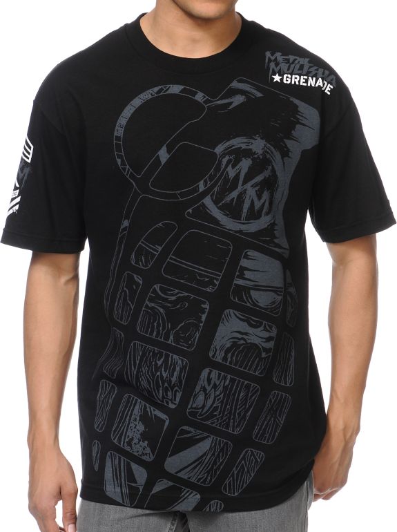 Metal Mulisha x Grenade Gloves View Point Black Tee Shirt