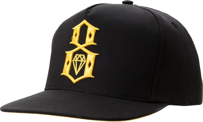 REBEL8 Logo Black & Yellow Snapback Hat