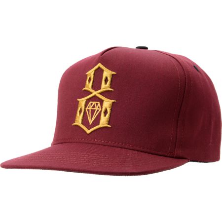 REBEL8 Logo Maroon & Gold Snapback Hat