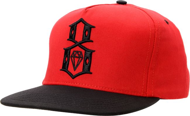 REBEL8 Logo Red & Black Snapback Hat